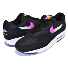 NIKE AIR MAX 1 SE black/blue gaze-active fuchsia AO1021-003画像