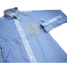 INDIVIDUALIZED SHIRTS L/S STANDARD FIT B.D. CRAZY CHECK MULTI SHIRTS crazy check:white x blue x black画像
