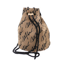 WTW JUTE BUCKET BAG BLACK画像