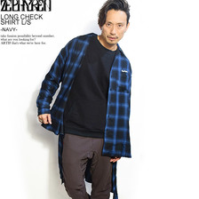 Zephyren LONG CHECK SHIRT L/S -NAVY- Z19PD14画像