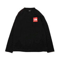 THE NORTH FACE L/S SQUARE LOGO SLEEVE TEE BLACK NT31951-K画像