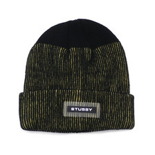 STUSSY RUBBER PATCH TWO TONE BEANIE YELLOW画像