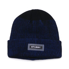 STUSSY RUBBER PATCH TWO TONE BEANIE BLUE画像