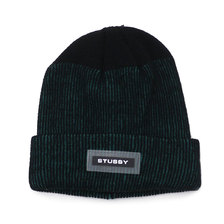 STUSSY RUBBER PATCH TWO TONE BEANIE GREEN画像