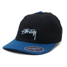 STUSSY FLEXFIT FITTED LOW CAP BLACK画像