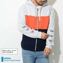 adidas Originals 3 Color Full Zip Hoodie DV3145画像