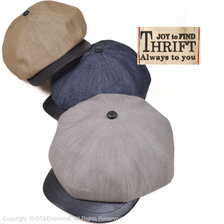 THRIFT スリムニュースボーイキャスケット レザーコンビ 3314242画像