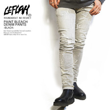 LEFLAH PAINT BLEACH DENIM PANTS -BLACK-画像