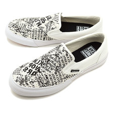 VISION STREET WEAR CANVAS SLIP ON ALPHABET WHITE VSW-8151画像