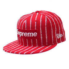 Supreme 19SS Text Stripe New Era RED画像