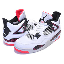 NIKE AIR JORDAN 4 RETRO white/black-bright crimson HOT LAVA 308497-116画像