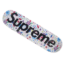 Supreme 19SS Airbrushed Floral Skateboard WHITE画像