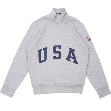 Ron Herman &times; POLO RALPH LAUREN USA Logo Half Zip Sweat GRAY画像