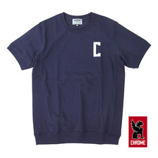 CHROME FELT SUPER HEAVY WEIGHT RIB SHORT TEE NAVY/WHITE JP086NVWH画像