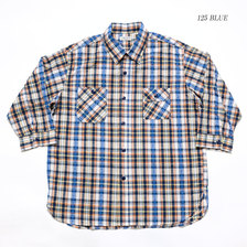 Sugar Cane Light SEERSUCKER MADRAS CHECK 3/4 SLEEVE WORK SHIRT SC38172画像