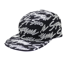 Supreme 19SS Signature Script Logo Camp Cap BLACK画像