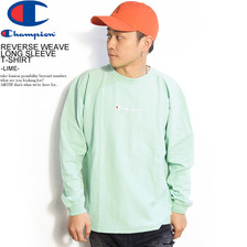 Champion REVERSE WEAVE LONG SLEEVE T-SHIRT -LIME- C3-P407画像