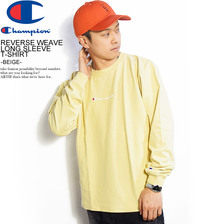Champion REVERSE WEAVE LONG SLEEVE T-SHIRT -BEIGE- C3-P407画像