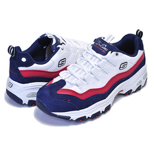 SKECHERS D LITES SURE THING WHITE/NAVY/RED 13141-WNVR画像