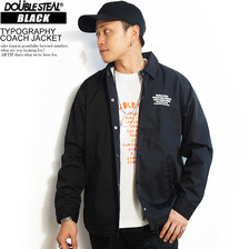 DOUBLE STEAL BLACK TYPOGRAPHY COACH JACKET 791-32202画像