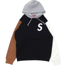 Supreme 19SS S Logo Colorblocked Hooded BLACK画像