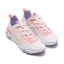NIKE W REACT ELEMENT 55 PALE PINK/WSHD CRL-OXYGN PRPL BQ2728-601画像