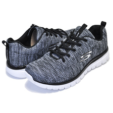 SKECHERS GRACEFUL TWISTED FORTUNE BLACK/WHITE 12614-BKW画像