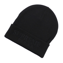 Supreme 19SS Tonal Logo Beanie BLACK画像