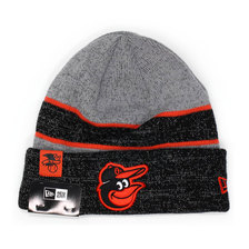 NEW ERA BALTIMORE ORIOLES KNIT BEANIE GREY BLACK NR11453150画像