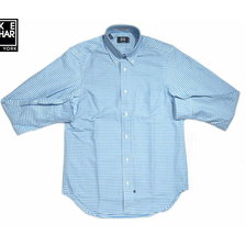 IKE BEHAR MF1301 L/S B.D GINGHAM CHECK SHIRTS WITHOUT FLAP blue画像