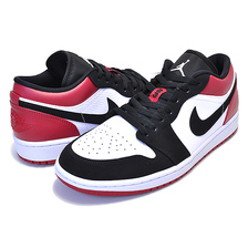 NIKE AIR JORDAN 1 LOW BLACK TOE white/black-gym red 553558-116画像
