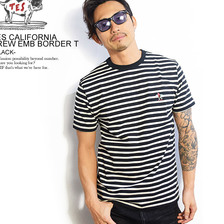 The Endless Summer TES CALIFORNIA CREW EMB BORDER T -BLACK- FH-9574327画像