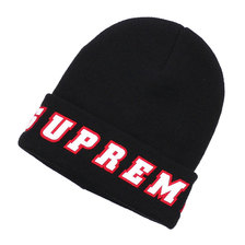 Supreme 19SS Felt Logo Beanie BLACK画像