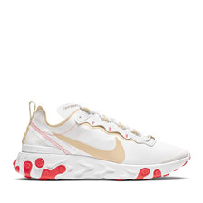 NIKE W REACT ELEMENT 55 WHITE/DSRT ORE-WHITE-EMBR GLW BQ2728-101画像