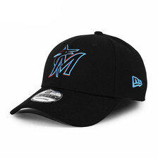NEW ERA MIAMI MARLINS 9FORTY ADJUSTABLE CAP BLACK NR11885634画像