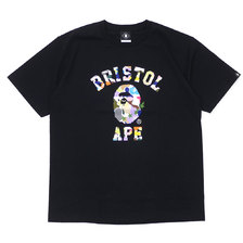 A BATHING APE &times; F.C.R.B. 19SS MULTI CAMO COLLEGE TEE BLACK画像