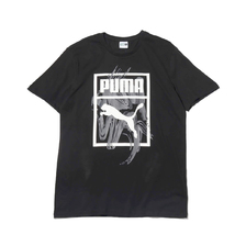 PUMA GRAPHIC BOX BRUSH TEE COTTON BLACK 579097-01画像