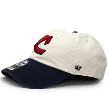 '47 Brand CLEVELAND INDIANS CLEAN UP STRAPBACK NATURAL/NAVY BCPTN-RGWTT08GWSNL-NT73画像