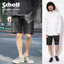 Schott LEATHER SHORT PANT 3191058画像