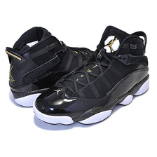 NIKE JORDAN 6 RINGS black/metallic gold-white 322992-007画像