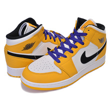 NIKE AIR JORDAN 1 MID SE(GS) university gold/black BQ6931-700画像