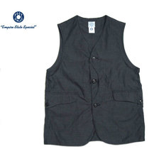 POST OVERALLS 1512 ROYAL TRAVELER END-ON-END VEST salt'n pepper画像