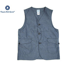 POST OVERALLS 1512 ROYAL TRAVELER DOBBY CHAMBRAY VEST indigo画像