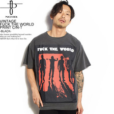 NO ID. VINTAGE FUCK THE WORLD PRINT C/N-T -BLACK- 444013-834T画像