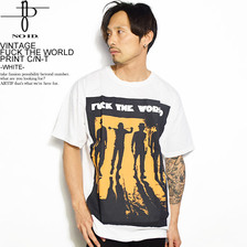 NO ID. VINTAGE FUCK THE WORLD PRINT C/N-T -WHITE- 444013-834T画像