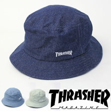 THRASHER MAG LOGO DENIM BUCKET HAT 18TH-H06画像