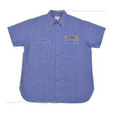 Buzz Rickson's ブルーシャンブレー半袖ワークシャツ SEABEES BR38141画像