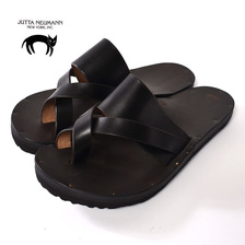JUTTA NEUMANN FRANK/BIRKENSTOCK SOLE LATIGO LEATHER BLACK画像