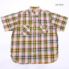 Sugar Cane Light C 86%/L 14% MADRAS CHECK S/S WORK SHIRT SC38176画像