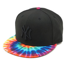 NEW ERA 9FIFTY カラータイダイ ニューヨーク・ヤンキース ブラック &times; ブラック タイダイバイザー 11901183画像